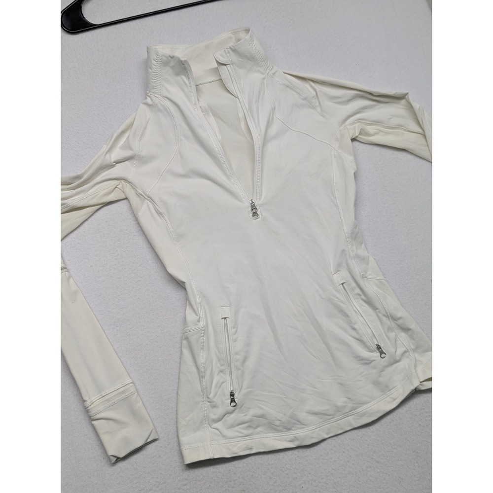 Lululemon Run Speed Squad Pullover White Ivory Half Zip Long Sleeve Size 6